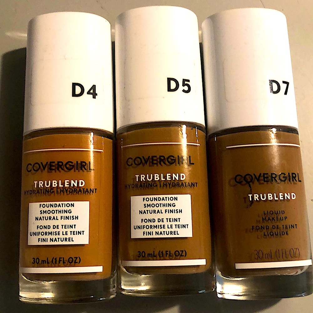 3 CoverGirl Trublend Liquid Makeup D4,D5,D7 NEW- covergirl hydrating foundation